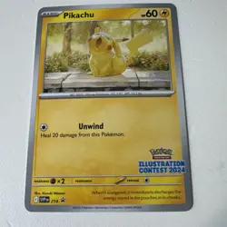 Pokemon TCG Pikachu #214 SVP Promo Illustration Contest 2024 - Image 1