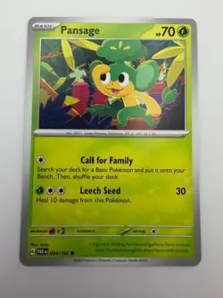 #004/182 Pansage Normal Common - Pokemon TCG SV04: Paradox Rift English NM - Image 1