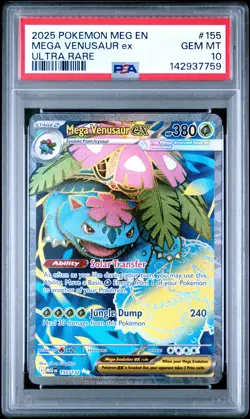 2025 POKEMON MEG EN-MEGA EVOLUTION ULTRA RARE #155 MEGA VENUSAUR EX PSA 10 - Image 1