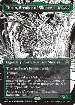 NM Showcase Foil Thrun, Breaker of Silence, MTG, Phyrexia: One, Magic, 331 - Image 1