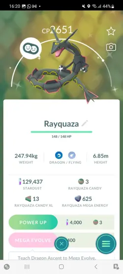 Pokemon Go (Stage 32) Shiny Legendary Rayquaza ( 2 Shinys ) - Image 2