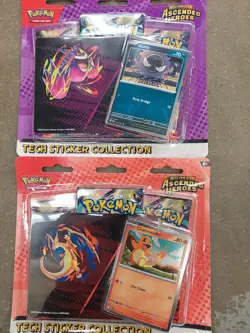 Pokemon Ascended Heroes Tech Sticker Collection Set (Charmander & Gastly) SEALED - Image 1