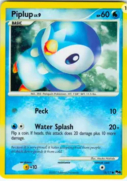 Pokemon 2007 Piplup Cosmos Holo #15 - POP Series 6 - CGC 9 MINT - Low Pop 🐧💧🧊 - Image 3