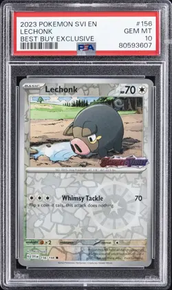 2023 POKEMON SVI EN-SCARLET & VIOLET BEST BUY EXCLUSIVE #156 LECHONK PSA 10 - Image 1