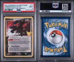 Pokemon TCG Umbreon Gold Star 17/17 Celebrations Classic Collection PSA 9 - Image 1
