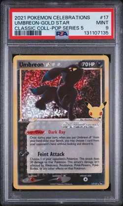 Pokemon TCG Umbreon Gold Star 17/17 Celebrations Classic Collection PSA 9 - Image 2