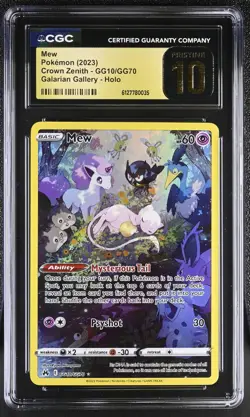 Pokemon Mew GG10 Holo Crown Zenith - CGC 10 PRISTINE - Image 1