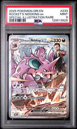 2025 POKEMON DRI SPECIAL ILLUSTRATION RARE #233 TEAM ROCKET'S NIDOKING EX PSA 9 - Image 1