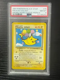 PSA 8 Pokemon TCG Flying Pikachu VOLANT Black Star Promo #25 NM-MT French POP 2! - Image 1