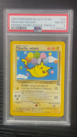 PSA 8 Pokemon TCG Flying Pikachu VOLANT Black Star Promo #25 NM-MT French POP 2! - Image 2