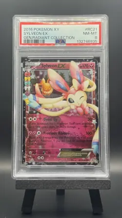 Sylveon EX RC21/RC32 Radiant Collection Holo Pokemon Generations PSA 8 NM-MT - Image 1