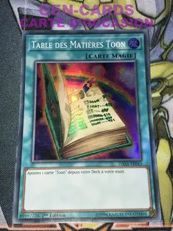 CARTE Yu Gi Oh TABLE DES MATIERES TOON DASA-FR043 1ere edition - Image 1