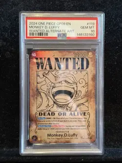 Monkey D. Luffy PSA 10 (Wanted Poster) Emperors in the New World OP05-119 - Image 2