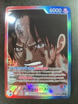 One Piece Portgas.D.Ace OP13-002 Alt Art Leader ENGLISH Carrying On His Will NM - Image 1