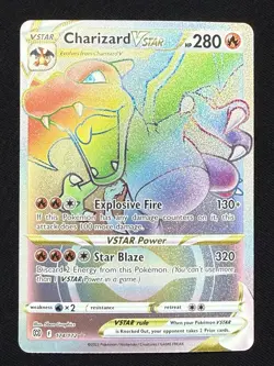 Charizard VSTAR Rainbow Secret Rare 174/172 Brilliant Stars Pokemon Card NM - Image 1