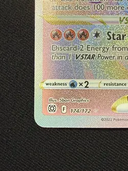 Charizard VSTAR Rainbow Secret Rare 174/172 Brilliant Stars Pokemon Card NM - Image 5