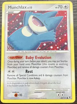 Munchlax 69/111 Pokemon TCG Platinum Rising Rivals Common Lightly Played LP - Image 1