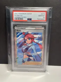Pokemon Skyla Full Art Trainer Holo Shining Fates 072/072 PSA 10 Ultra Rare - Image 1