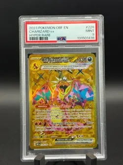PSA 9 MINT Charizard ex Obsidian Flames Gold Hyper Rare Holo Pokemon 228/197 - Image 1