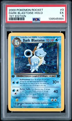 Dark Blastoise-Holo Pokemon Rocket 3 NM PSA 5 - Image 1