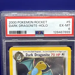 2000 Pokemon Rocket DARK DRAGONITE-HOLO #5/82 PSA 6 - Image 3