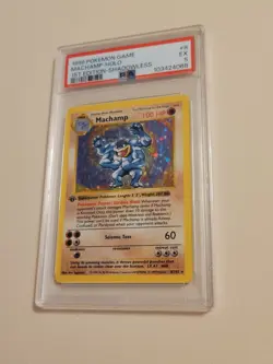 Machamp - Pokemon Base Set Shadowless First 1st Edition #8 - Excellent PSA 5 - Image 1