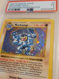 Machamp - Pokemon Base Set Shadowless First 1st Edition #8 - Excellent PSA 5 - Image 3