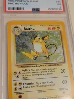 Raichu - Pokemon Base Set #14 - Holo - Near Mint PSA 7 - Image 3