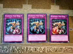 YUGIOH TCG 3X BANISHING TRAP HOLE DUNE-EN077 SUPER 1ST EDITION - Image 1
