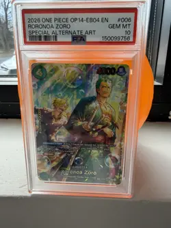 2026 ONE PIECE OP14-EB04-THE AZURE SEA'S SEVEN #006 RORONOA ZORO PSA 10 - Image 1