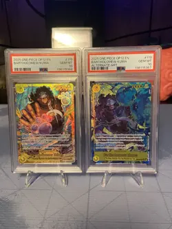 One Piece SEQUENTIAL SET Bartholomew Kuma #OP12-119 SEC AA Pair Of PSA 10 - Image 1