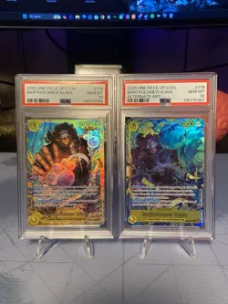One Piece SEQUENTIAL SET Bartholomew Kuma #OP12-119 SEC AA Pair Of PSA 10 - Image 2
