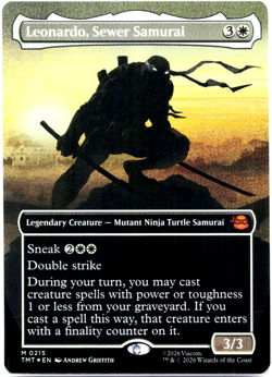 Leonardo, Sewer Samurai - Foil - Borderless, MTG Teenage Mutant Ninja Turtles NM - Image 3
