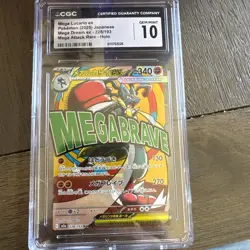 2025 Pokemon TCG Japanese Mega Lucario ex M2a 228/193 Mega Attack Rare CGC GM 10 - Image 1
