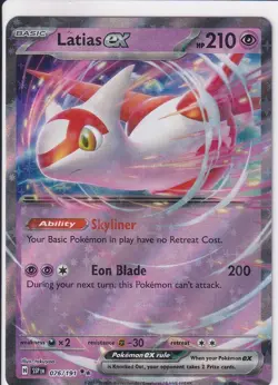 Pokemon TCG Latias EX Surging Sparks Scarlet & Violet Double Rare Card 76/191 - Image 1