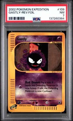 Gastly Reverse Holo PSA 7 2002 Pokemon Expedition #109 - Image 1