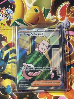 POKEMON LT. SURGE'S BARGAIN FULL ART HOLO ULTRA RARE 170/132 MEGA EVOLUTION - Image 1