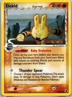 Pokemon TCG Elekid Delta Species Stamped Reverse Holo Dragon Frontiers 48/101 MP - Image 1