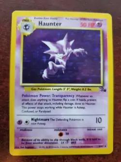 Haunter Fossil Holo Pokemon Card Base WOTC - Image 1