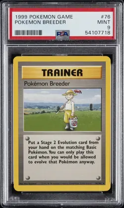 1999 POKEMON BASE SET UNLIMITED #76 POKEMON BREEDER PSA 9 - Image 1