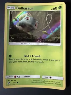 Bulbasuar Holographic Pokemon Card - Detective Pikachu Set - 01/18 - Image 1
