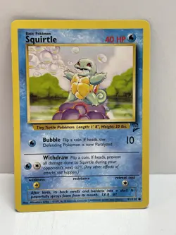 Pokemon TCG WOTC VTG MP Squirtle 093/130 Base Set 2 Regular - Image 1