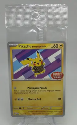Pokemon Pikachu Berkemeja Batik Indonesia Journey 154/SV-P Promo Sealed New - Image 1
