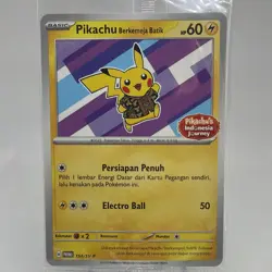Pokemon Pikachu Berkemeja Batik Indonesia Journey 154/SV-P Promo Sealed New - Image 2