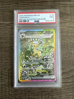 Pokemon TCG Leafeon EX Prismatic Evolutions SIR Card PSA 9 Mint #144/131 - Image 1