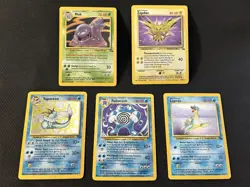 Pokemon TCG - 5 card Holo Lot – Fossil, Jungle, Base (WOTC Era) - LP - MP - Image 1
