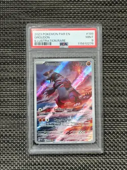 Pokemon TCG Groudon Illustration Rare Paradox Rift 199/182 PSA 9 MINT - Image 1