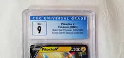 PIKACHU V CGC 9 Graded Mint SWSH285 HOLOGRAPHIC Black Star Promo Pokemon Card - Image 2