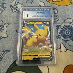 Pokemon TCG Pikachu V Sword & Shield SWSH061 Holo Promo Promo CGC 9 - Image 1