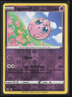 Jigglypuff Common SWSH08: Fusion Strike 110/264 LP Pokemon Card Reverse Holo - Image 1